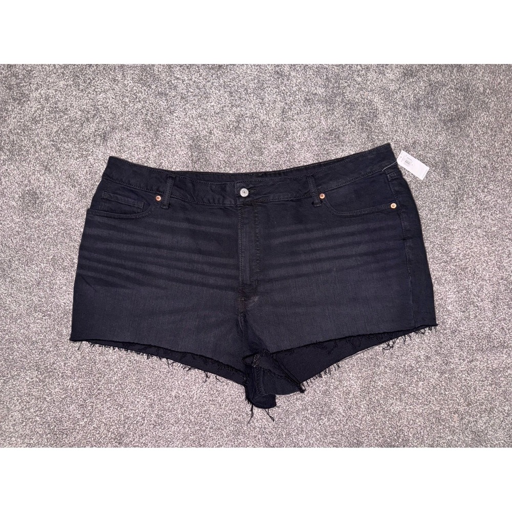 Old Navy Women's NWT Black OG Straight Secret Smooth Pockets Denim Shorts - 22‎